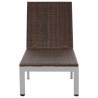 Sun Lounger with Wheels - Durable Poly Rattan in Brown