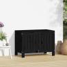 Garden Storage Box Black 76x42.5x54 cm - Solid Pine Wood