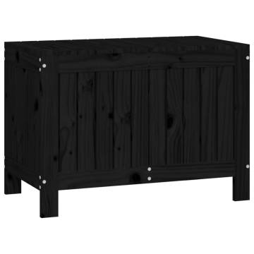 Garden Storage Box Black 76x42.5x54 cm - Solid Pine Wood