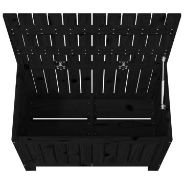 Garden Storage Box Black 76x42.5x54 cm - Solid Pine Wood