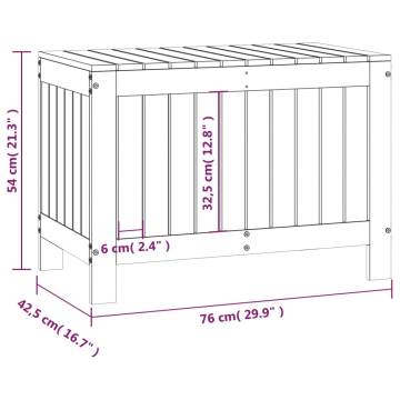 Garden Storage Box Black 76x42.5x54 cm - Solid Pine Wood