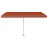 Manual Retractable Awning with LED - 400x300 cm Orange & Brown