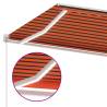 Manual Retractable Awning with LED - 400x300 cm Orange & Brown