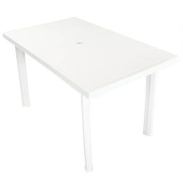 Weather-Resistant White Garden Table - 126x76 cm Plastic