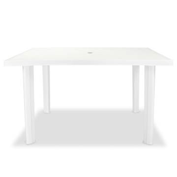 Weather-Resistant White Garden Table - 126x76 cm Plastic