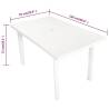 Weather-Resistant White Garden Table - 126x76 cm Plastic