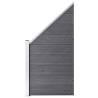 WPC Fence Set - 273x186 cm Grey Square & Slanted Panel