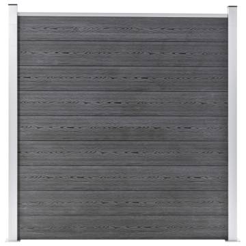 WPC Fence Set - 273x186 cm Grey Square & Slanted Panel