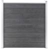 WPC Fence Set - 273x186 cm Grey Square & Slanted Panel