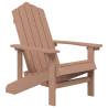 Garden Adirondack Chair with Table - HDPE Brown | Hipomarket