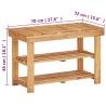 Shoe Rack 70x32x46 cm - Solid Acacia Wood | Hipomarket