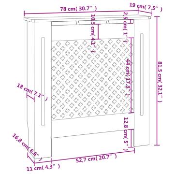 Modern MDF Radiator Cover 78 cm - Stylish Home Decor