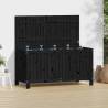 Garden Storage Box Black | Solid Wood Pine 121x55x64 cm