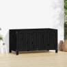 Garden Storage Box Black | Solid Wood Pine 121x55x64 cm