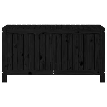 Garden Storage Box Black | Solid Wood Pine 121x55x64 cm