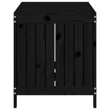 Garden Storage Box Black | Solid Wood Pine 121x55x64 cm