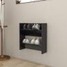 Wall Shoe Cabinet High Gloss Black - Space-Saving Design