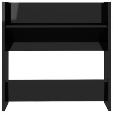 Wall Shoe Cabinet High Gloss Black - Space-Saving Design