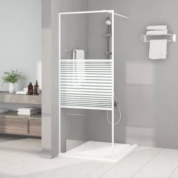 Walk-in Shower Wall White 80x195 cm - Clear ESG Glass