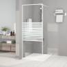 Walk-in Shower Wall White 80x195 cm Clear ESG Glass Colour white Size 80 x 195 cm Model striped 