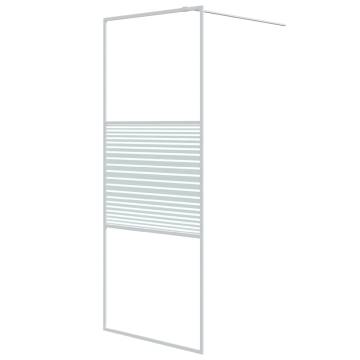 Walk-in Shower Wall White 80x195 cm - Clear ESG Glass