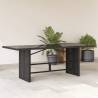 Garden Table with Glass Top Black 190x80x74 cm Poly Rattan Colour black Quantity in Package 1 Material glass 