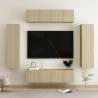 6 Piece TV Cabinet Set Sonoma Oak Engineered Wood Colour sonoma oak Quantity in Package 6 Width 60 cm 