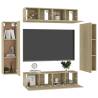 6 Piece TV Cabinet Set - Sonoma Oak Engineered Wood