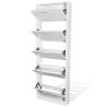 White Wooden Shoe Cabinet - 5 Compartment Storage Solution