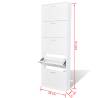 White Wooden Shoe Cabinet - 5 Compartment Storage Solution