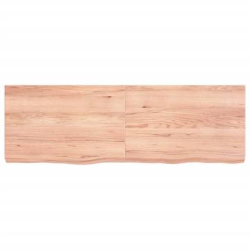 Light Brown Bathroom Countertop - Solid Oak Wood 120x40cm