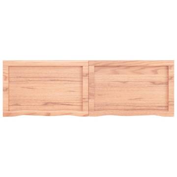 Light Brown Bathroom Countertop - Solid Oak Wood 120x40cm