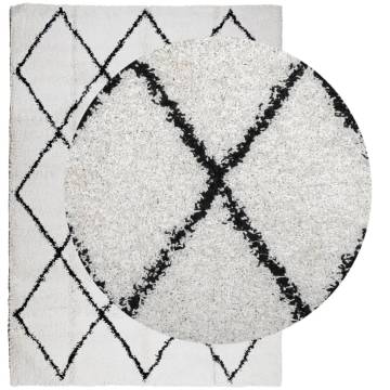 Shaggy Rug PAMPLONA 200x280 cm - Cream & Black Modern Design