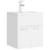 Stylish Sink Cabinet with Built-in Basin - White Engineered Wood