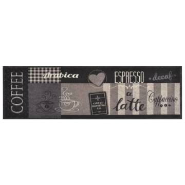 Washable Kitchen Rug - Coffee Black Velvet 45x150 cm | HipoMarket