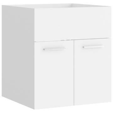 Stylish Sink Cabinet with Built-in Basin - White Engineered Wood