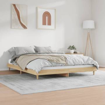 Sonoma Oak Bed Frame 120x200 cm - Quality Engineered Wood