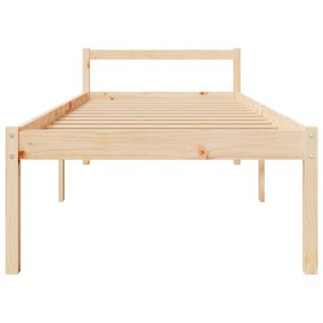 Small Single Bed Frame - Solid Pine Wood 75x190 cm