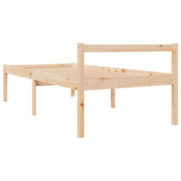 Small Single Bed Frame - Solid Pine Wood 75x190 cm