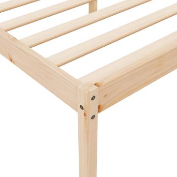 Small Single Bed Frame - Solid Pine Wood 75x190 cm