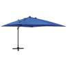 Cantilever Umbrella with Pole and LED Lights Azure Blue 300 cm Colour azure blue Quantity in Package 1 