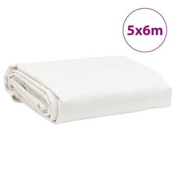 Tarpaulin White 5x6m 650g/m² - Heavy-Duty & Water-Resistant