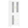 Elegant Highboard in White - 69.5x34x180 cm Engineered Wood