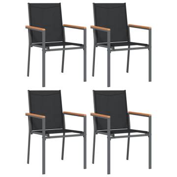 Elegant Garden Chairs Set - 4 pcs Black | HipoMarket