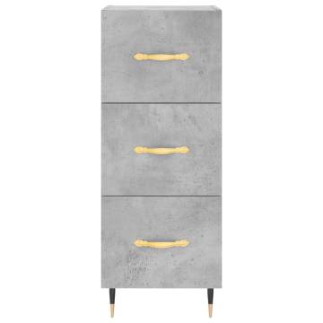 Stylish Highboard in Concrete Grey - 34.5x34x180 cm