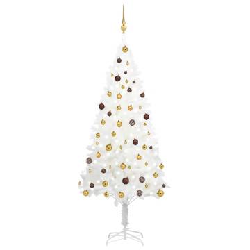 Pre-lit White Artificial Christmas Tree - 210 cm with Ball Set