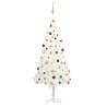 Artificial Pre-lit Christmas Tree with Ball Set White 210 cm Colour gold Size 210 x 105 cm Quantity in Package 1 Number of Branch Tips 