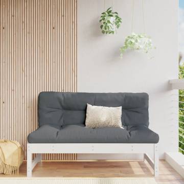 Garden Middle Sofa White - Solid Pine Wood 120x80 cm