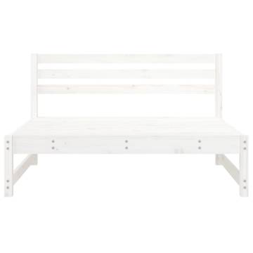 Garden Middle Sofa White - Solid Pine Wood 120x80 cm