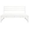 Garden Middle Sofa White - Solid Pine Wood 120x80 cm